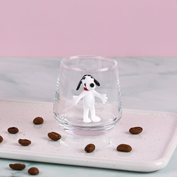 Snoopy Dog Glass Figured Coffee Water Glass - Single