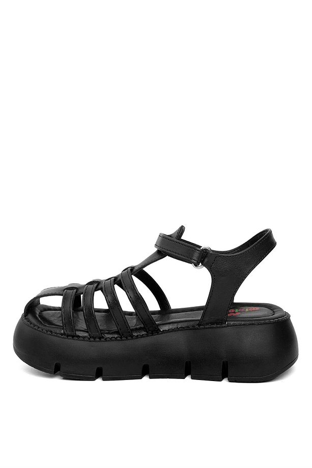 J F 210 Filet Erkek Çocuk Düz Sandalet Siyah - 3