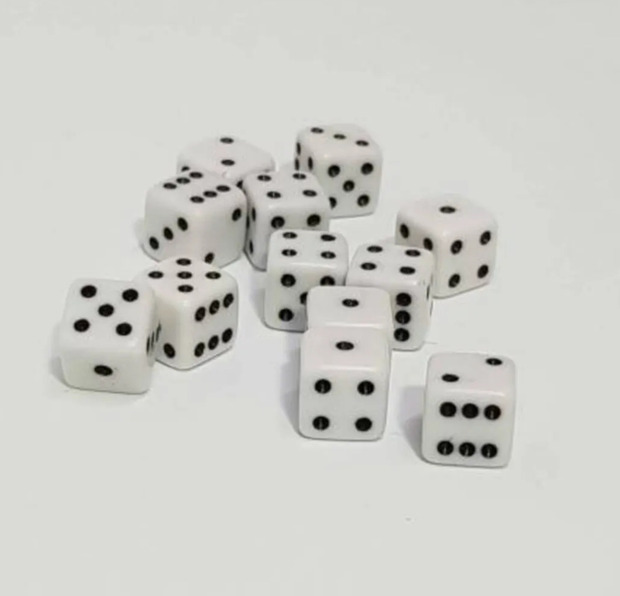 6 Pairs of 12 Pieces of Quality Backgammon Dice Play Dice