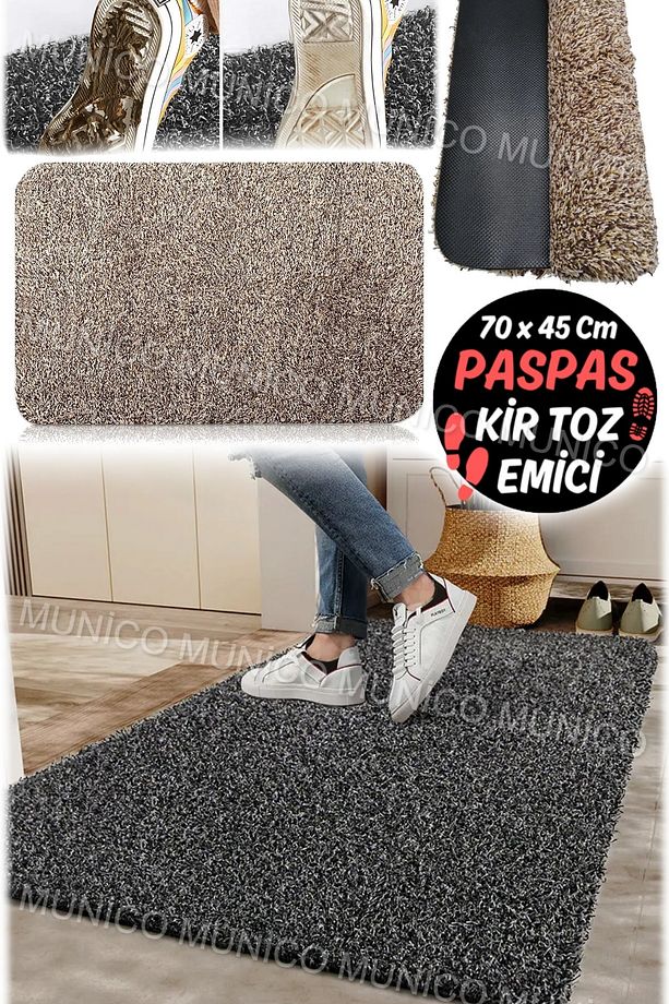 Mikrofiberli Paspas Ayakkabı İzini Temizleyen Çamaşır Makinesinde Yıkanabilir Kir Toz Emici Paspas - 7