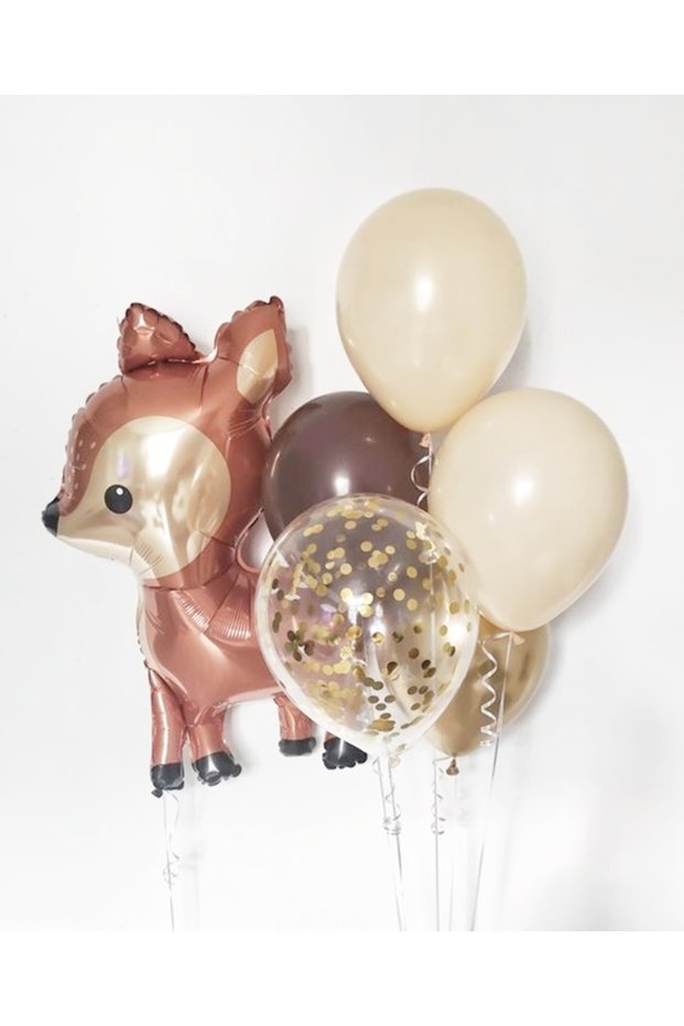 Woodland Theme Deer Balloon Set, Cute Deer Balloon Bouquet, Birthday Balloon Set