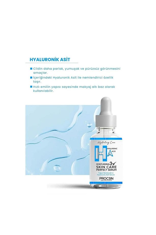 C Vitamini Aydınlatıcı +PROCSIN Yoğun Nemlendirici Hyaluronik Asit Serum 20 ML - 5