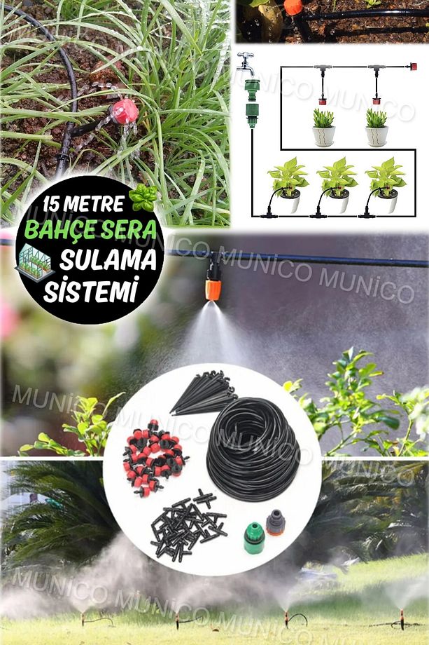 15 M Su Yağmurlama Bahçe Püskürtücüler Sis Soğutma Sistemi Nozulları Sprey Sprey Yüksek Basınçlı - 1