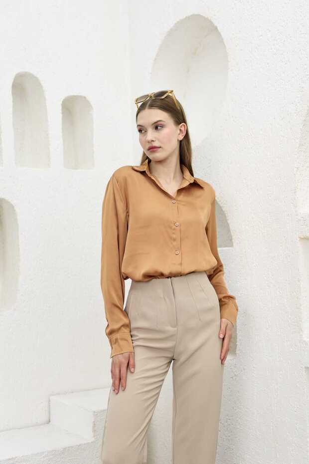 Women's Light Flowing Satin Shirt
