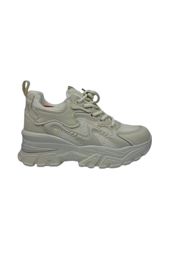 241-1002  İçten Dolgu Tabanlı Spor Ayakkabı Bej - 1