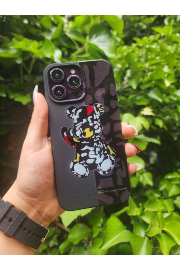 Balporsuku Compatible with iPhone 13 Pro Max Bskl Printed Cases Monster Bear Black