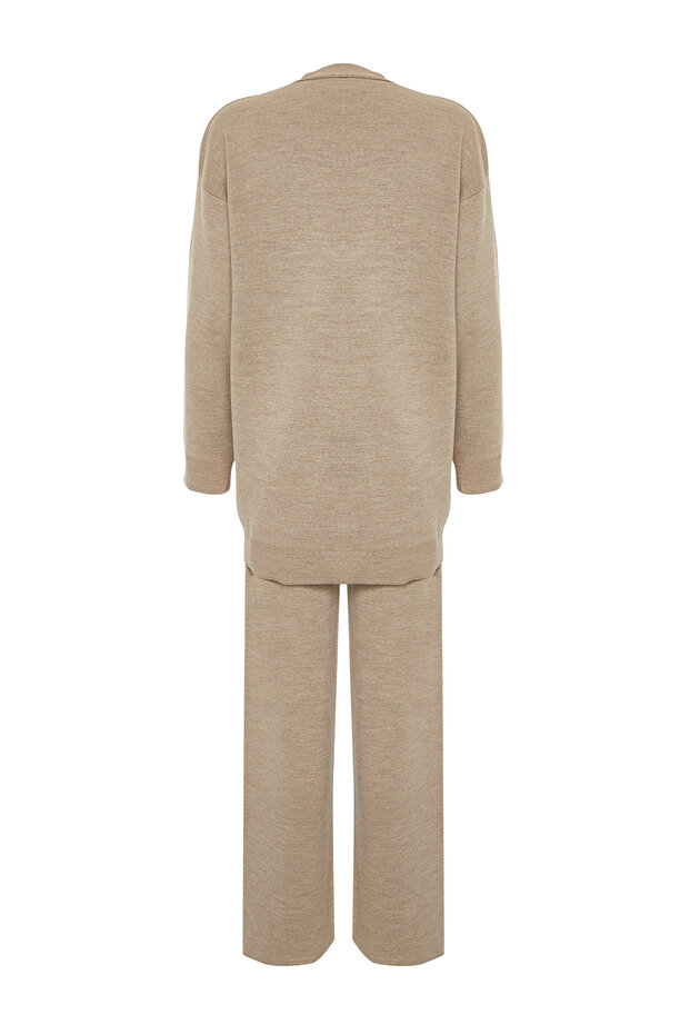 Mink Buttoned Cardigan-Pants Knitwear Top and Bottom Set TCTAW24US00048 - 7