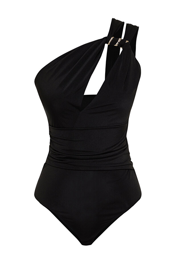X Zeynep Tosun Siyah Pencere Detaylı Örme Yılan Aksesuarlı Body TCLSS24BD00003 - 7