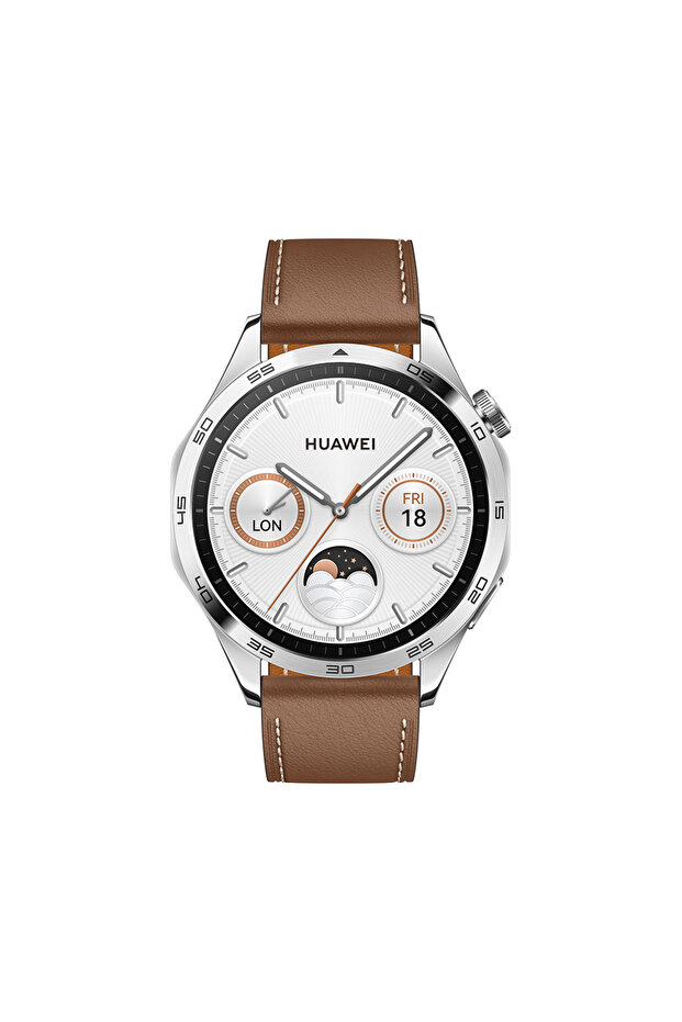 GT4 46mm Smartwatch - Android and iOS compatible, Brown