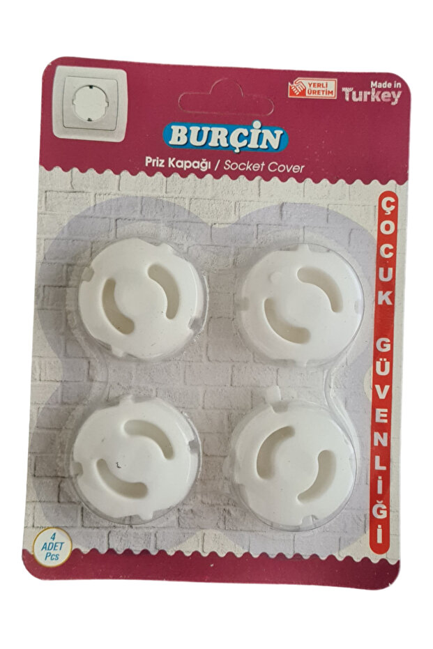 4 Pieces of Plastic Child Protection Socket Covers - for Nursery, School, Home Safety