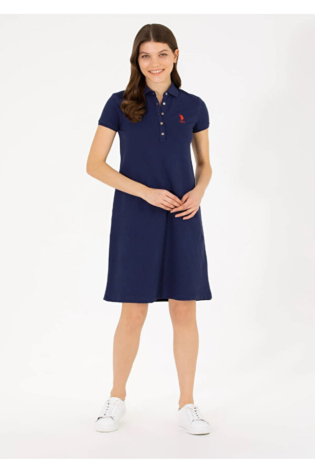Gurlin Polo Neck Women's Knitted Dress