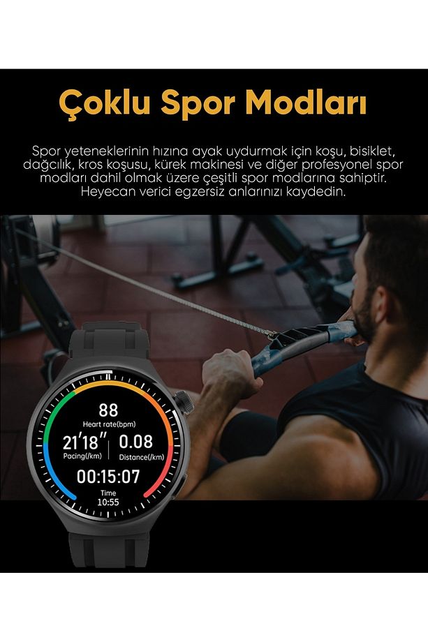 Watch 4 Pro Çoklu Set 7 Kordonlu Android ve İos Uyumlu Akıllı Saat - 6