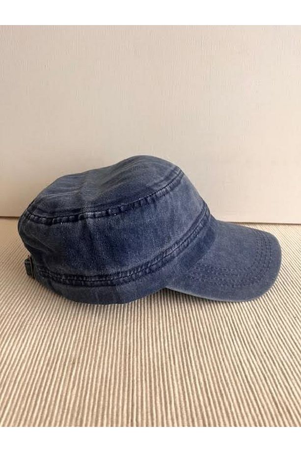 Fidel Castro Model Yıkamalı Arkasından Ayarlanabilir Unisex Lacivert Renk Şapka - 4