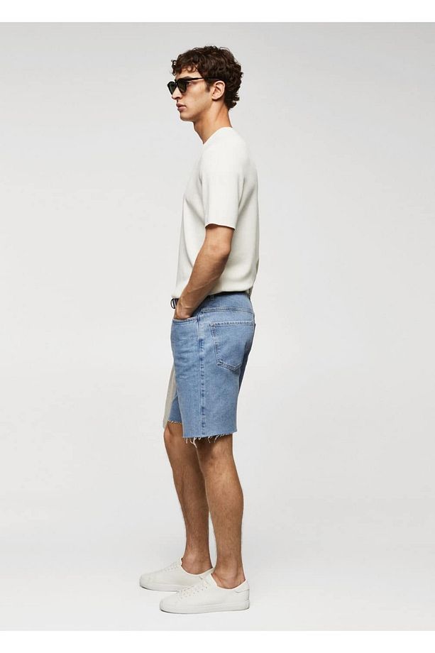 Regular Fit Jean Bermuda Şort - 5