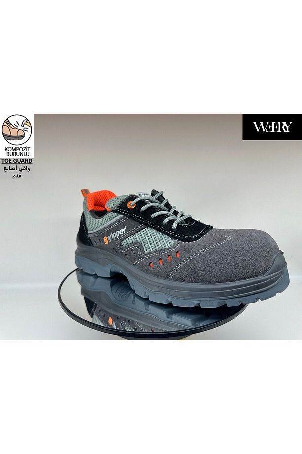 Mekap Gripper Gpr 70 S1 Süet Deri Hafif Rahat Koku Yapmayan Yazlık Kompozit Burun Spor İş Ayakkabısı - 3