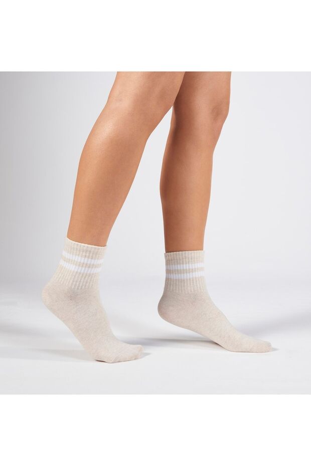 Milky Brown Cotton Seamless Tennis Socks