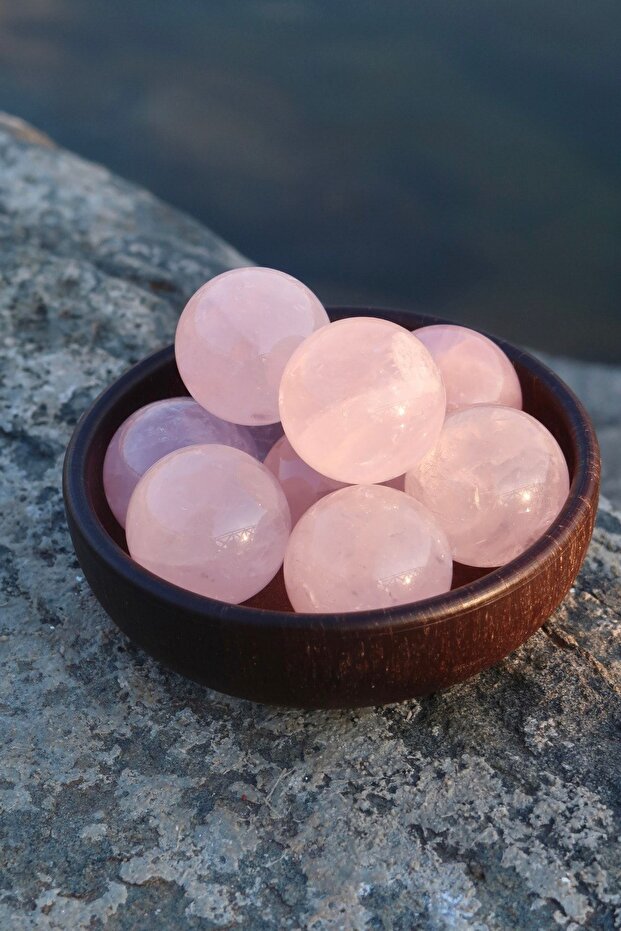 Pembe Kuvars Doğaltaş Küre - 4
