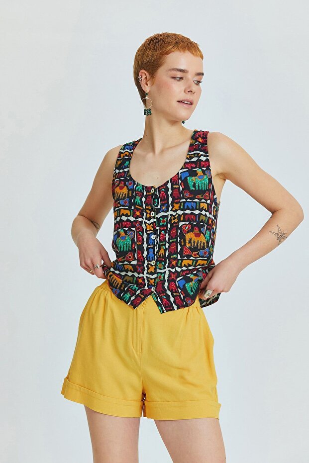 Black Window Blouse - Open Back Design
