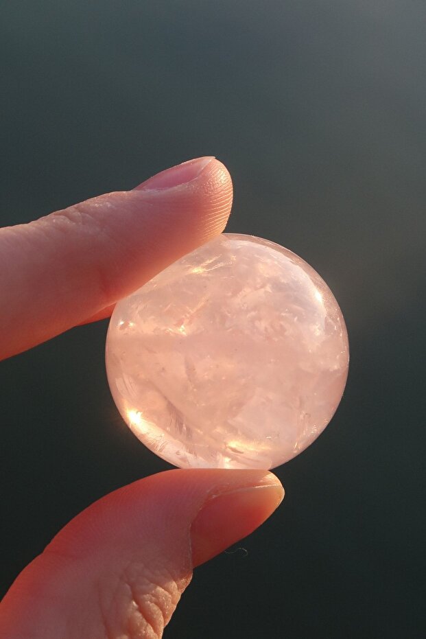 Pembe Kuvars Doğaltaş Küre - 2