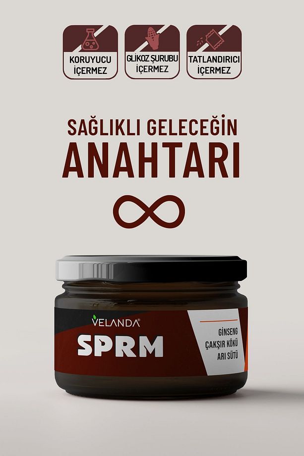 SPRM Macunu Ginseng Çakşır Kökü ve Arı Sütü İçeren Macun 300gr - 1