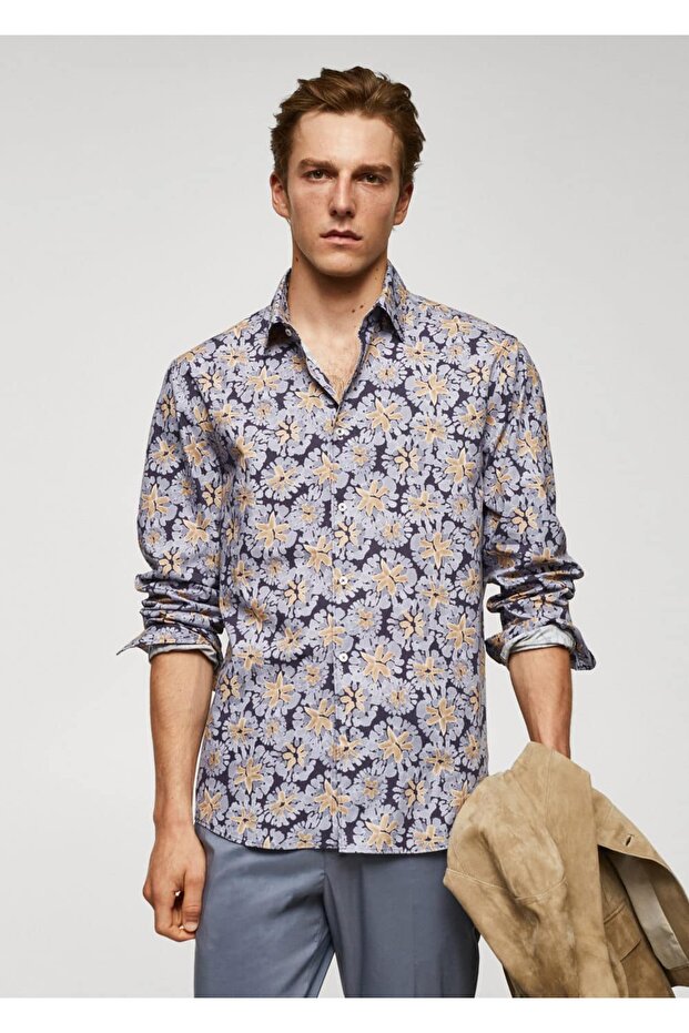 100% Cotton Regular Cut Patterned Shirt - 1