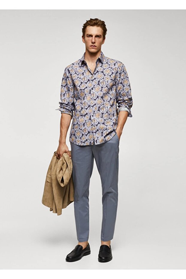 100% Cotton Regular Cut Patterned Shirt - 2