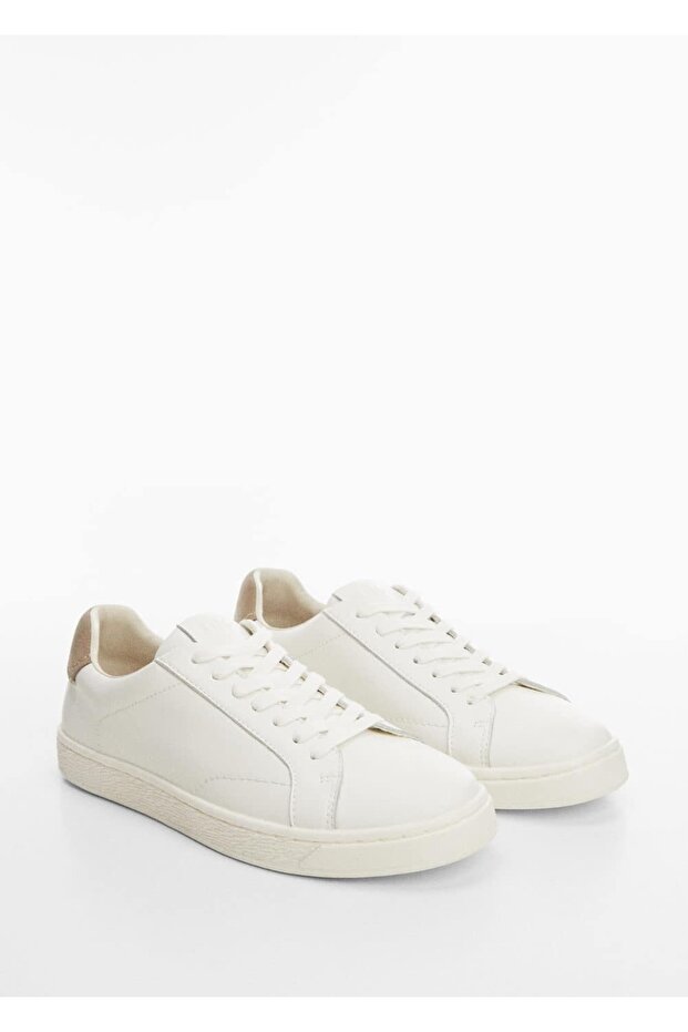 Leather Sneakers with Contrast Inserts - 1
