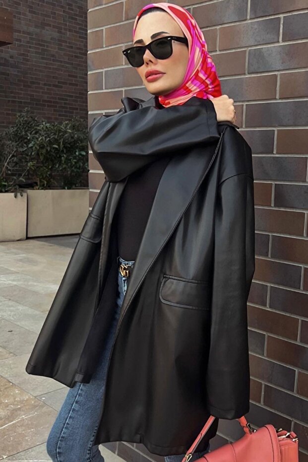 Siyah Deri Ceket I Fromşule - 1