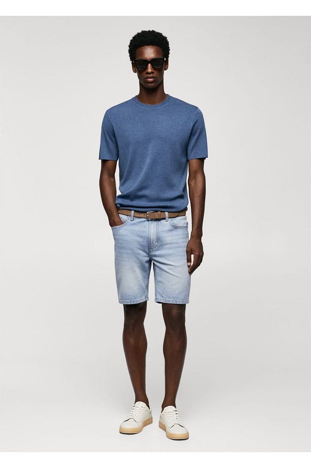 Regular fit denim bermuda şort - 2