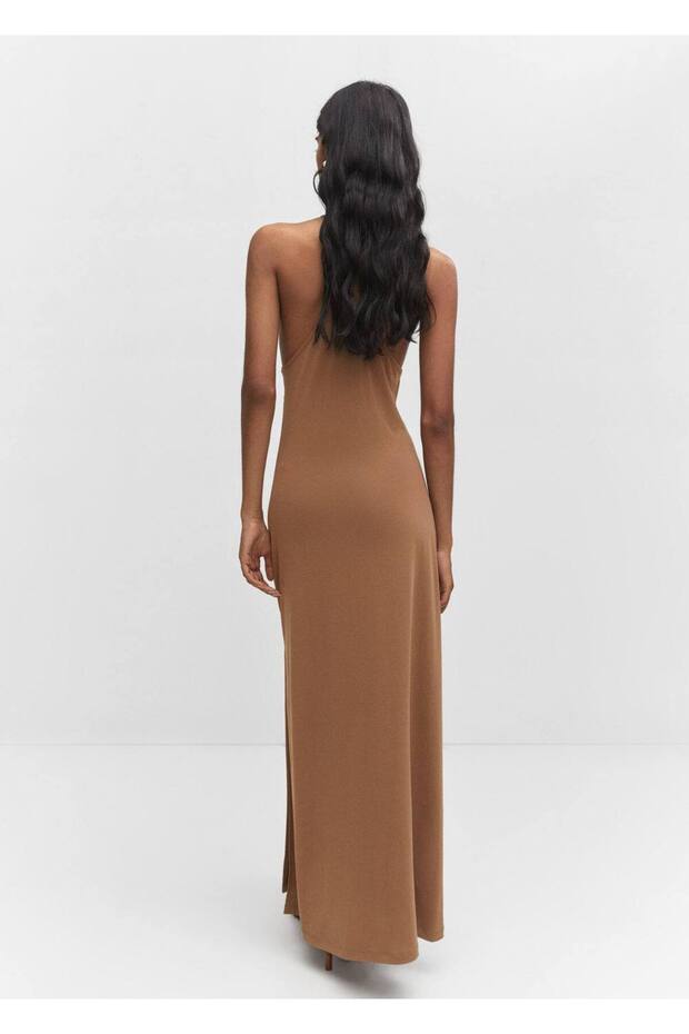 Halter Yaka Modal Elbise - 4