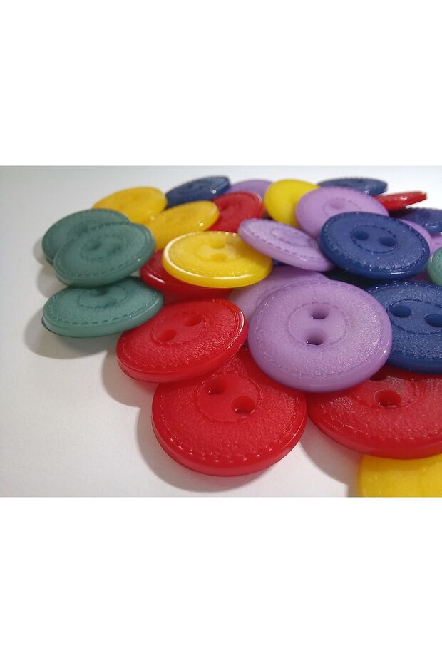 18 MM Button with Sewing Pattern - Cream Color (24 Pieces) - 2