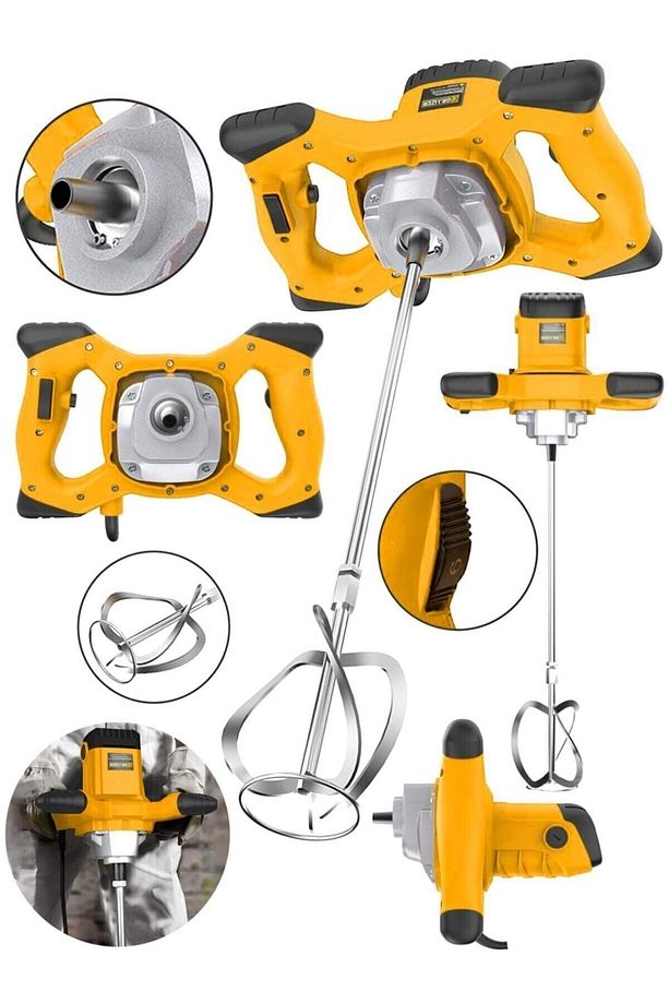 Alman Mx-9200 Bakir Sargi 6 Kademe Devirli Ayarlı Elektirikli Alçı Boya Ve Harç Karıştırıcı Mikser - 1