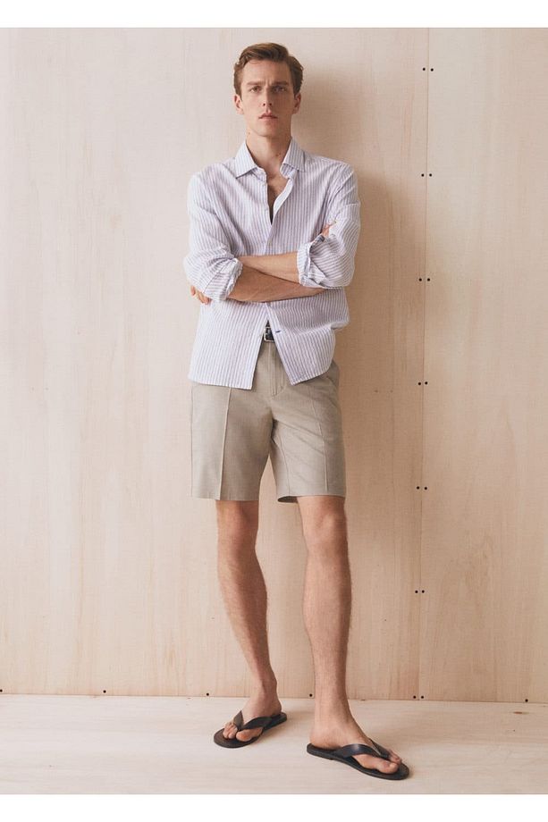 Beli ayarlabilir slim fit bermuda şort - 5