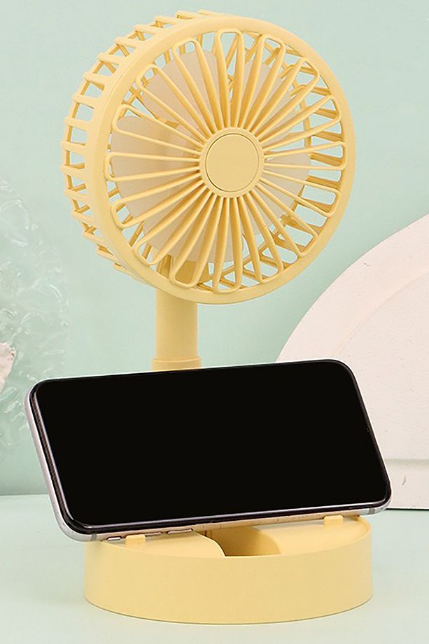 Katlanabilir Vantilatör Yükseklik Ayarlı Telefon Tutuculu Vantilatör Masa Üzeri Pratik Soğutucu Ofis - 1