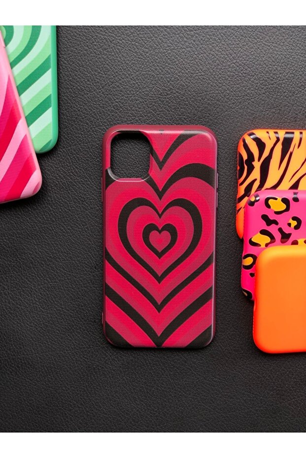 حافظة آيفون 11، سيليكون [بطانة داخلية ناعمة مضادة للخدش] نمط قلب ملون - 1