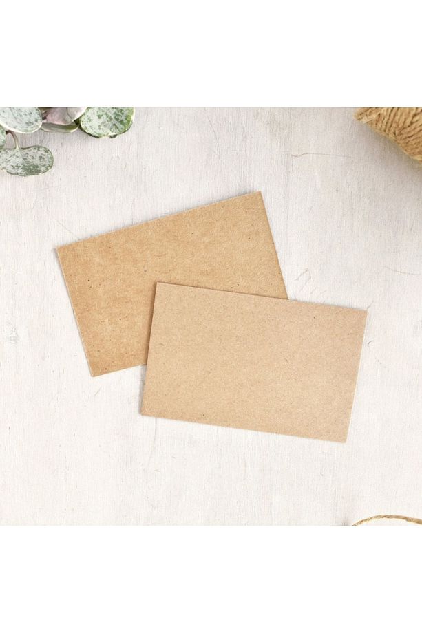 50 Adet Kraft Baskısız Boş Kart - Kartvizit - Not Kartı - Hediye Notu - Boş Kraft Kağıt (0,07 KG) - 3
