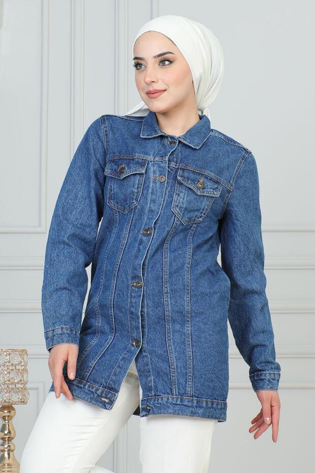 Light Blue Buttoned Denim Jacket 6105 - 2