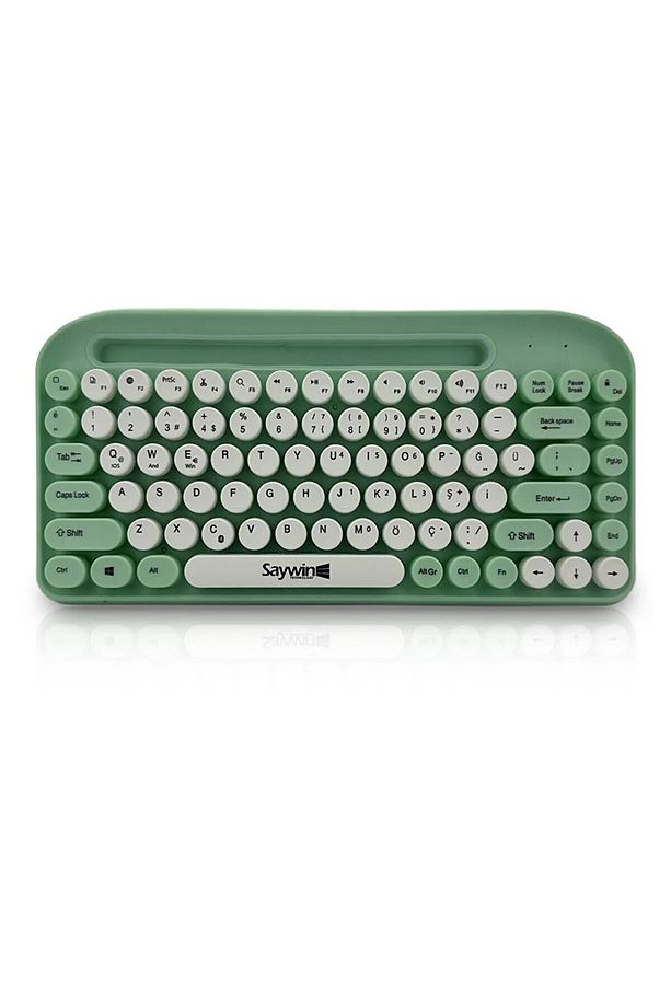 Samsung Tab E SM-T560 Uyumlu Bluetoothlu Retro Kablosuz Klavye Daktilo Görünümlü Tuş Tasarımı - 1