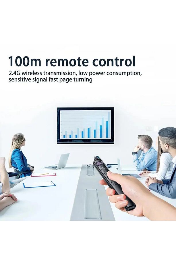 Dijital Ekranlı Şarjlı Lazer Sunum Kumandası Şarj Göstergeli Lazer Powerpoint Laser Pointer Slayt - 5
