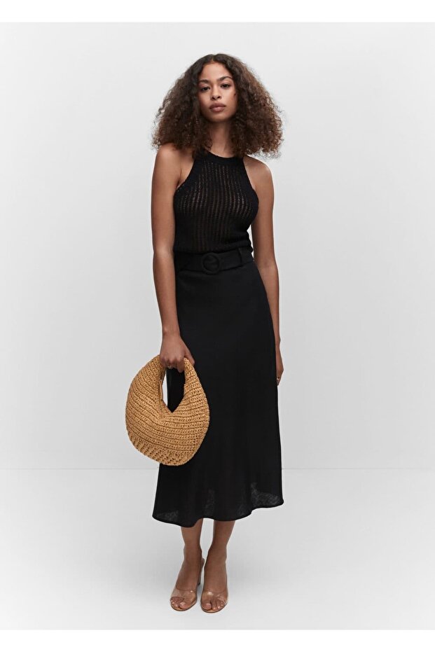 Halter yaka triko bluz - 2