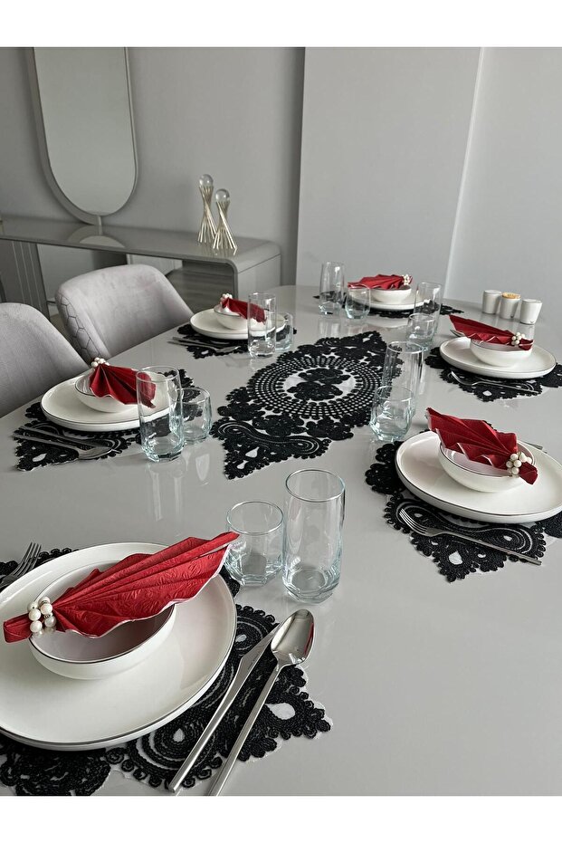 Placemat, 1 Table Runner 6 Placemat Dining Set, Tablecloth Set, Serving Presentation Set