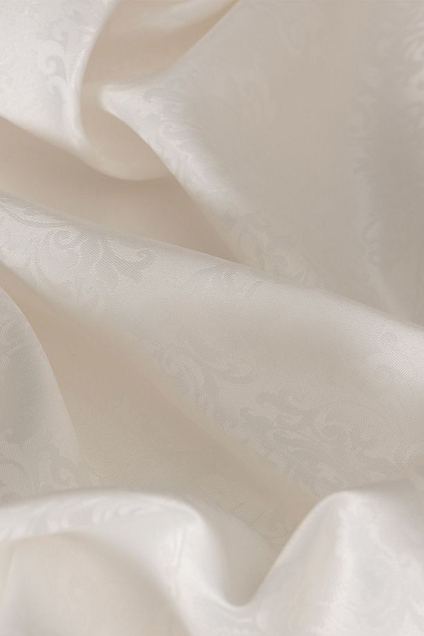 Dertsiz Leke Tutmaz Jakarlı Polyester Günlük Kullanım Masa Örtüsü Krem - 6