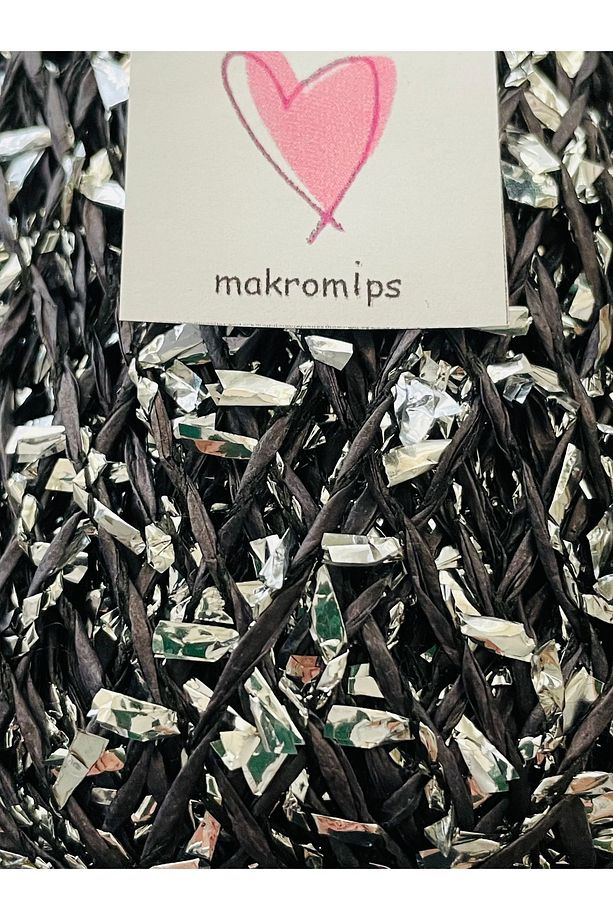 Premıum Metalik Confeti Kâğıt Rafya Ip(50GR/M -5)simli Parlak Abiye Polyester Çanta Şapka Örgü Ipi - 3