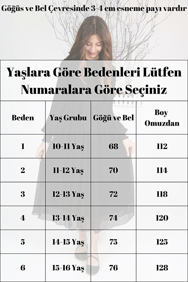 Kız Çocuk Uzun Boydan Astarlı Pliseli Şifon Tesettür Elbise - 3