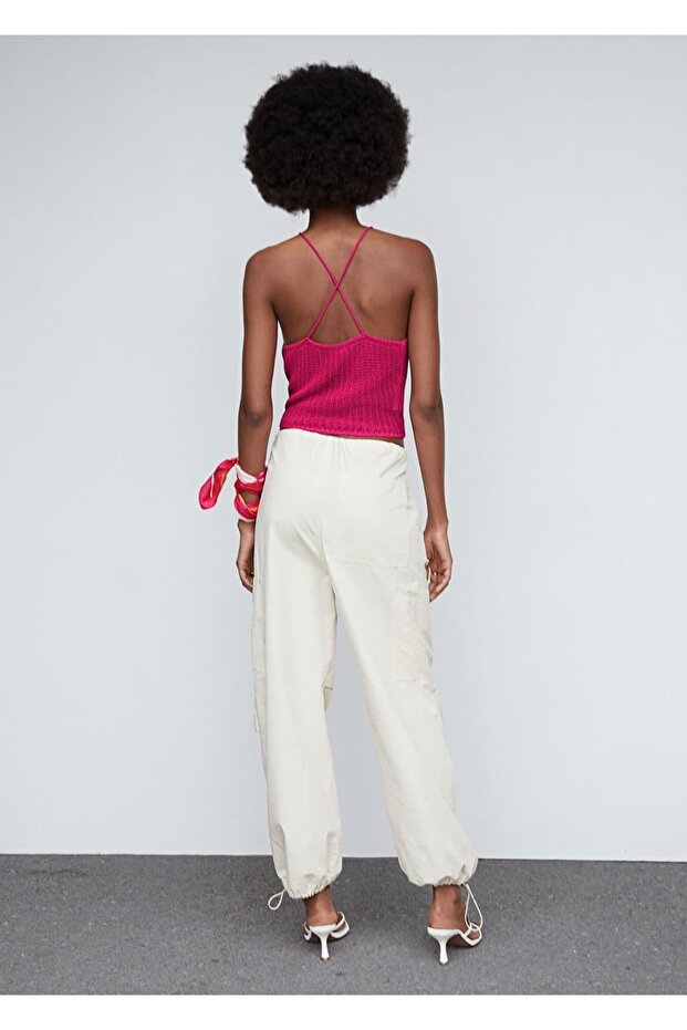 Halter Yakalı Kroşe Bluz - 4