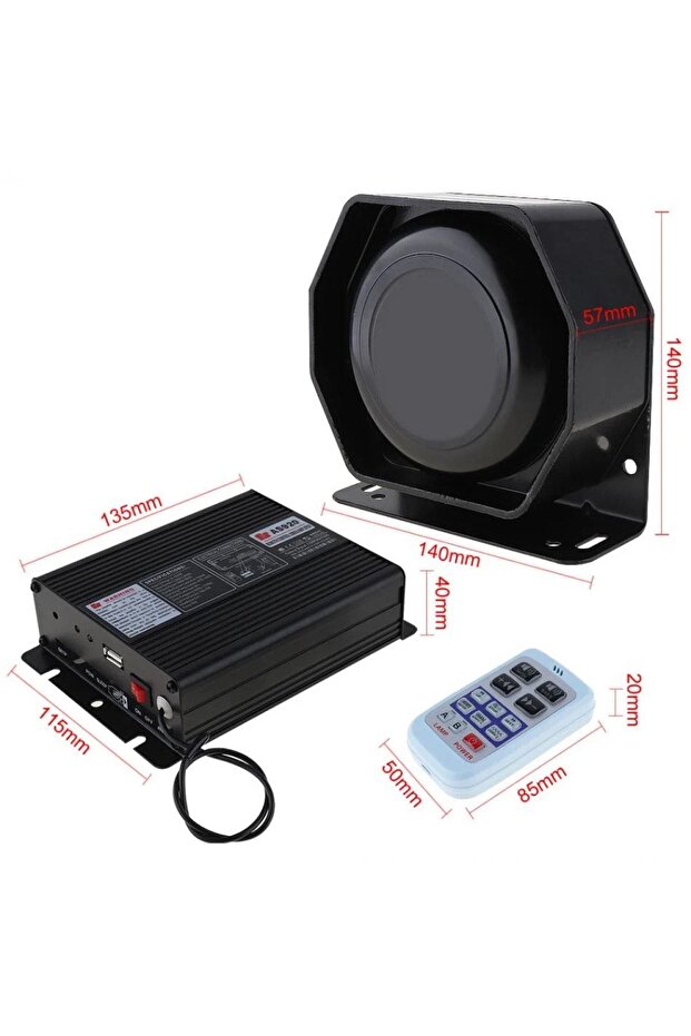 نيسان باثفايندر مع ميكروفون، صفارة إنذار معدنية احترافية مع جهاز تحكم عن بعد 200 وات 13 صوتًا - 3