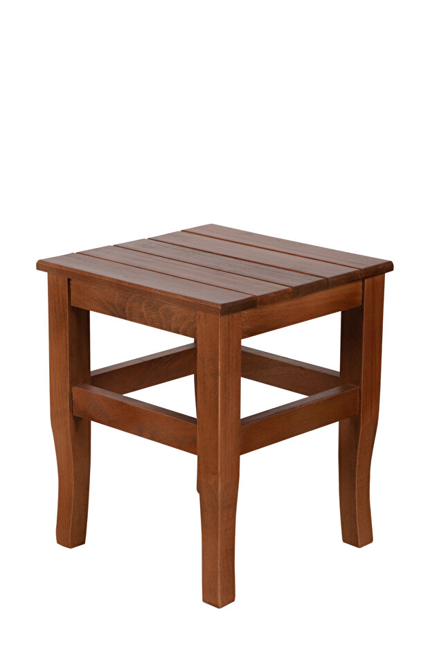 35 cm Ahşap  Ceviz Tabure - 1