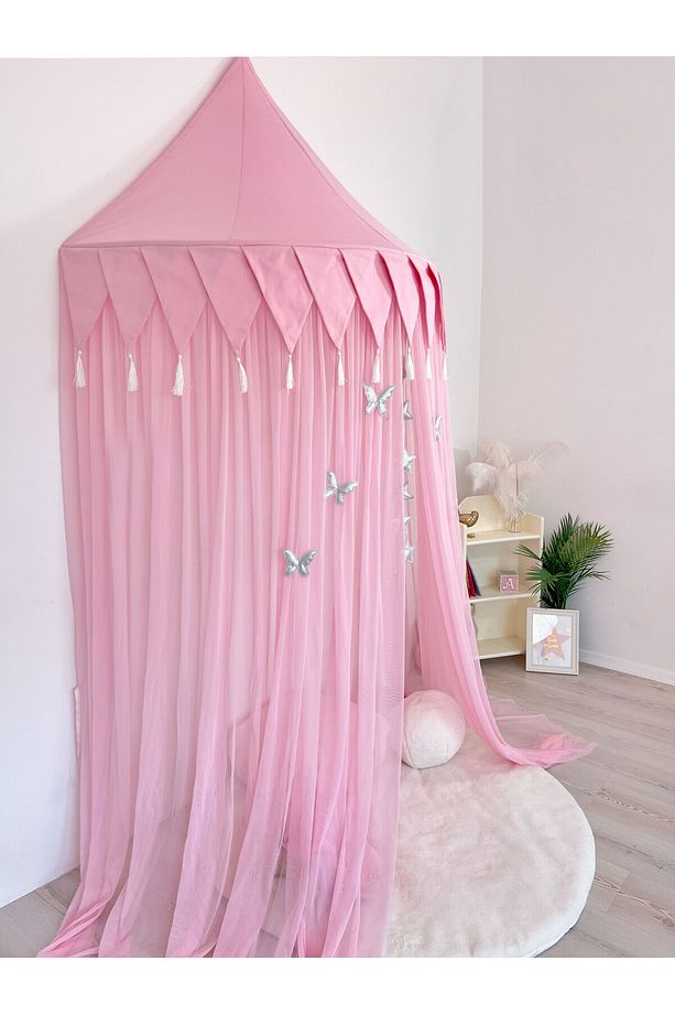 Tül Pembe Duvar Tentesi Plus Model - 5