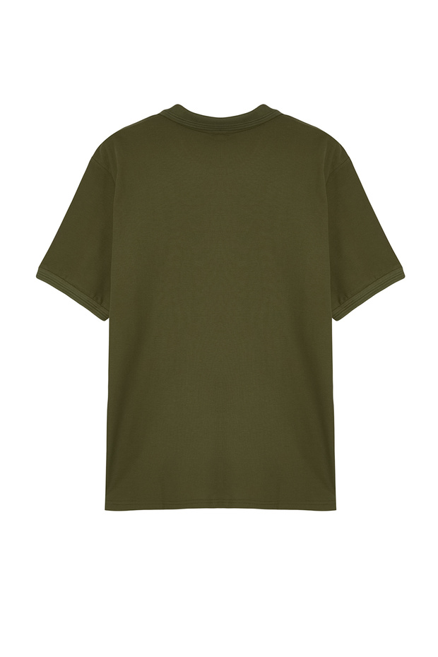 Büyük Beden Haki Regular/Normal Kesim Basic %100 Pamuk Polo Yaka T-shirt TMNSS24BF00000 - 5