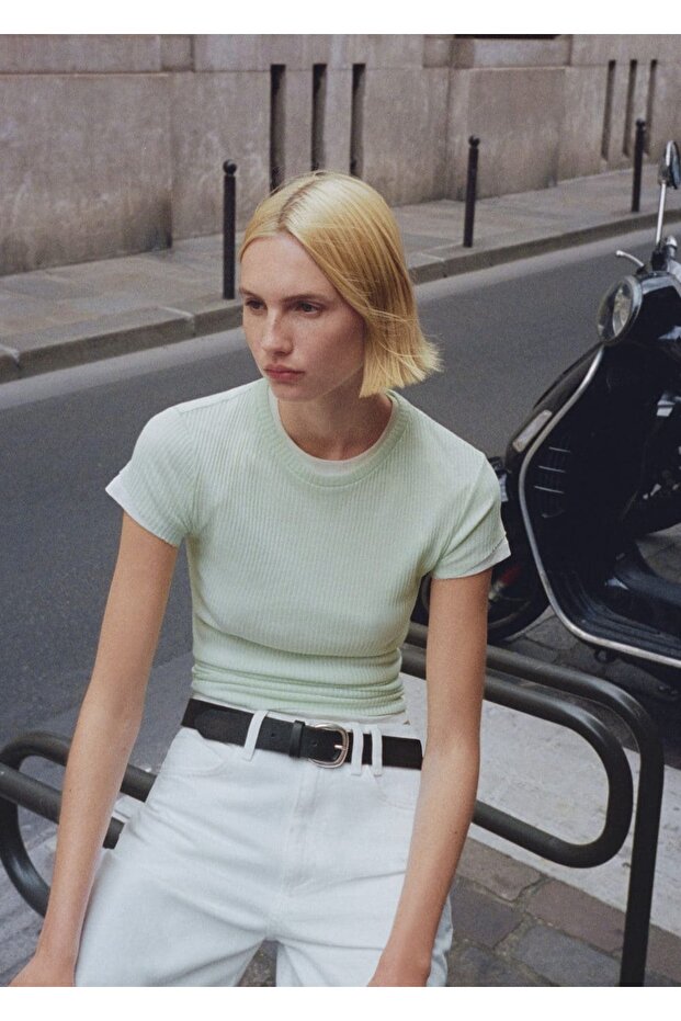 İnce örgülü tişört - 6